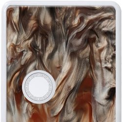 MARBLED BLACK, BROWN, WHITE & TERRACOTTA
