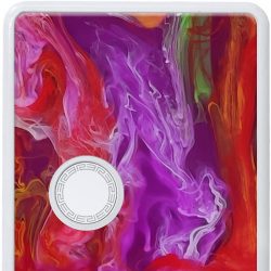 MARBLED RED, PURPLE, WHITE, GREEN, ORANGE & GOLD